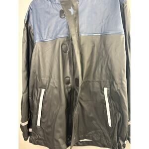BenBoy rain jacket size 128 (US 8/9) black and blue coat
